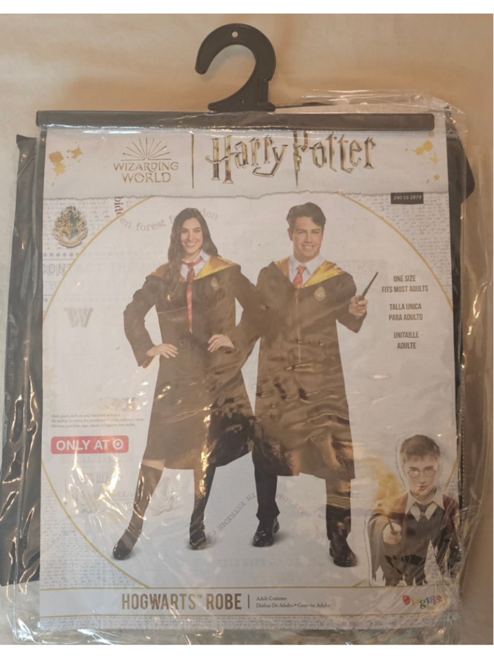 Adult Disguise Harry Potter Hogwarts Robe Costume One Size Black Gold